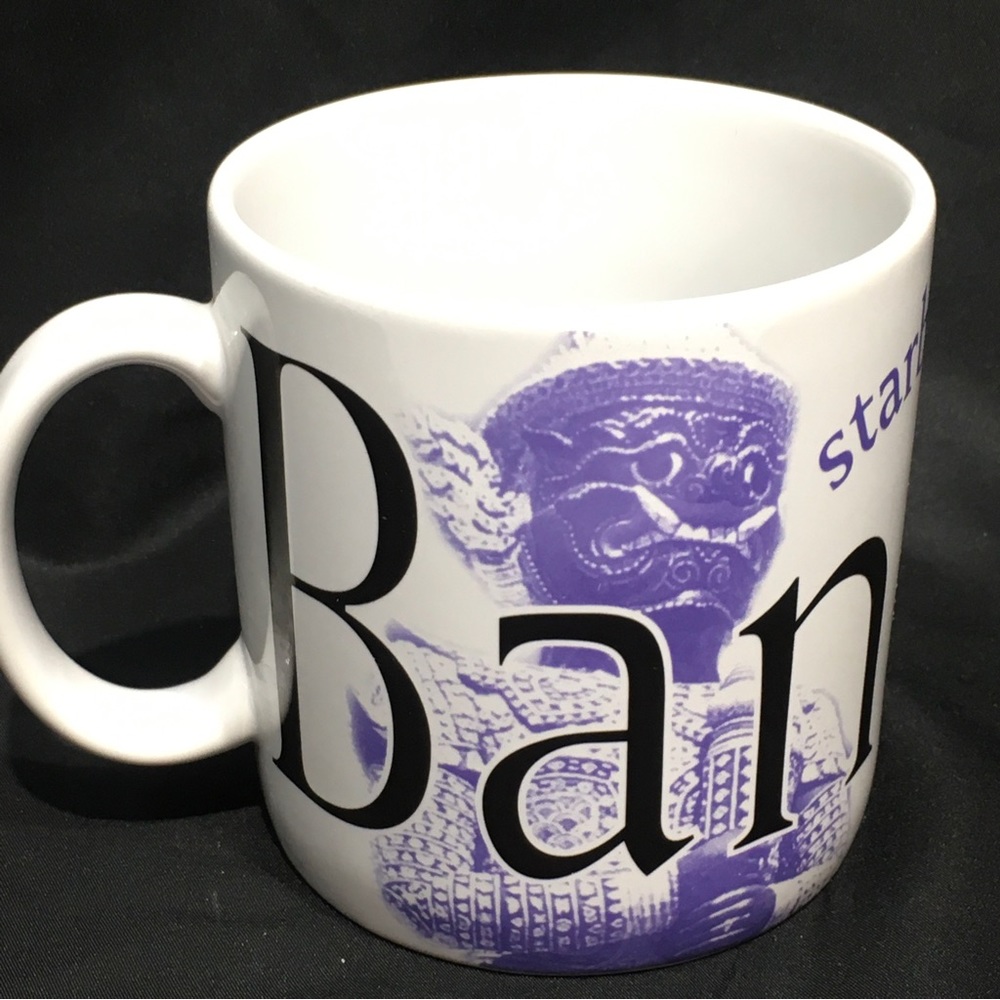 Vintage Starbucks City Mug Bangkok Thailand Purple White Black 2001